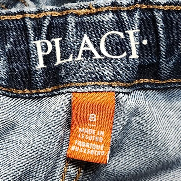 The Childrens Place Girls Blue Jeans Size 8 Bootcut Stretch Adj Waist 22X23 Kids - Picture 10 of 12